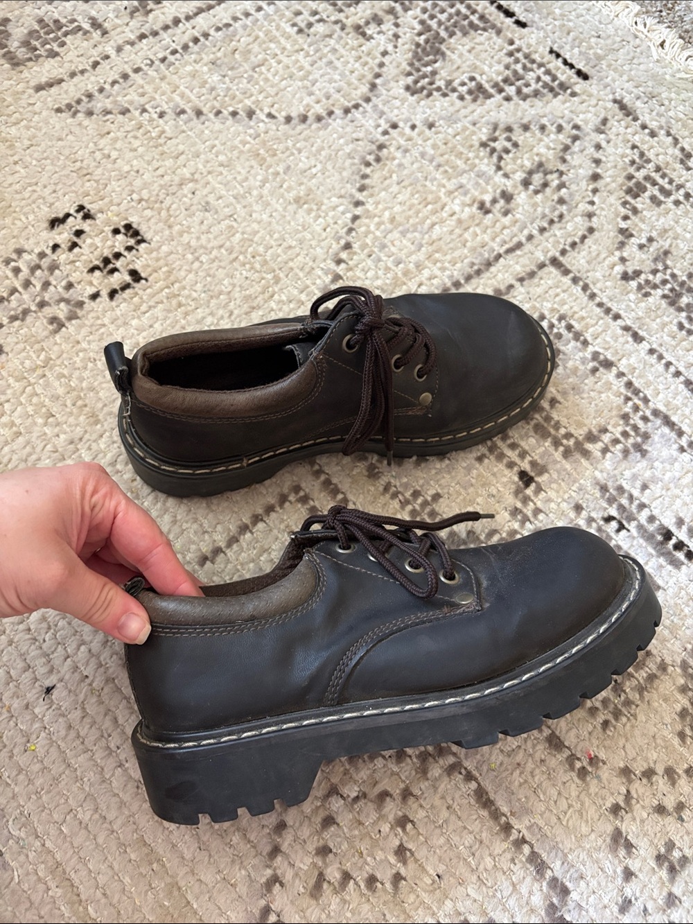 Prima Royale Vintage Y2K Chunky Brown Leather Oxford Shoes